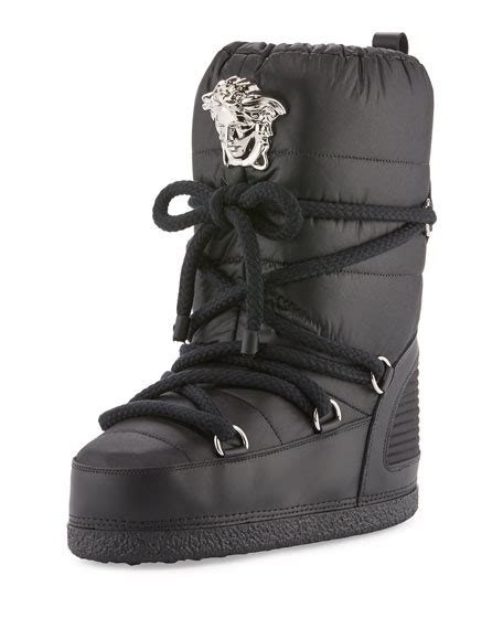 versace medusa quilted astronaut boot black|Black Medusa '95 Knee.